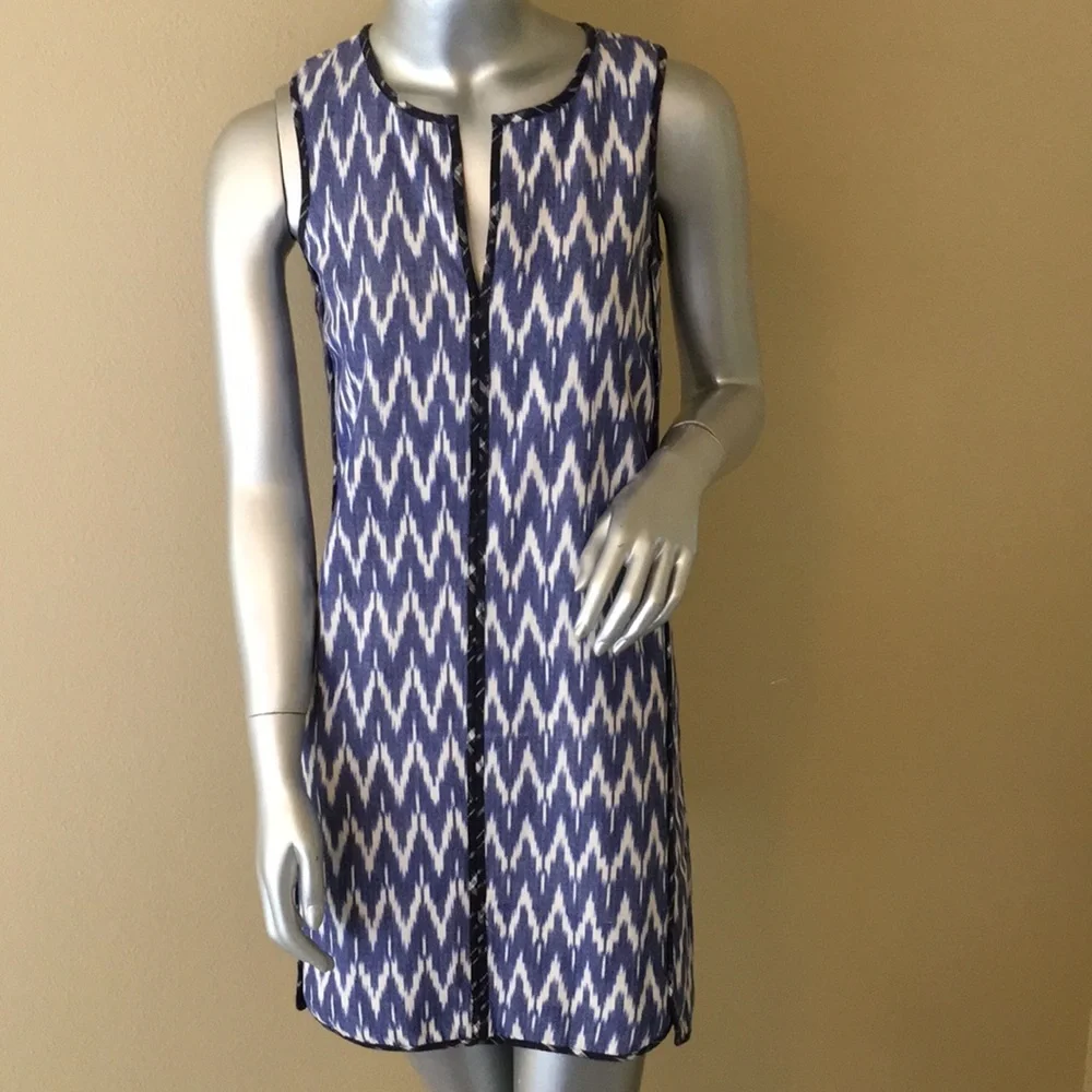 J. Crew sleeveless cotton Ikat shift dress